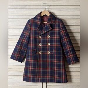 Vintage Whimsey Plaid Double-Breasted Coat. Excellent condition. Size 5